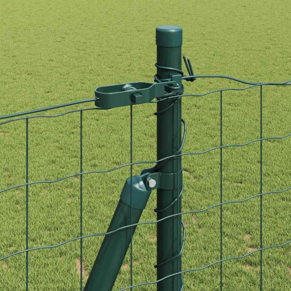 Euro Zaun mit 7 Flanschpfosten 1,4x10 m galvanisierter Stahl