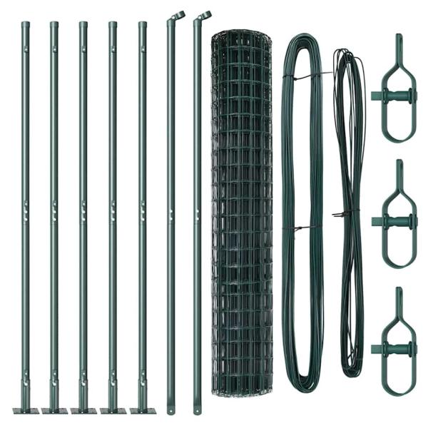 Euro Zaun mit 7 Flanschpfosten 1,4x10 m galvanisierter Stahl