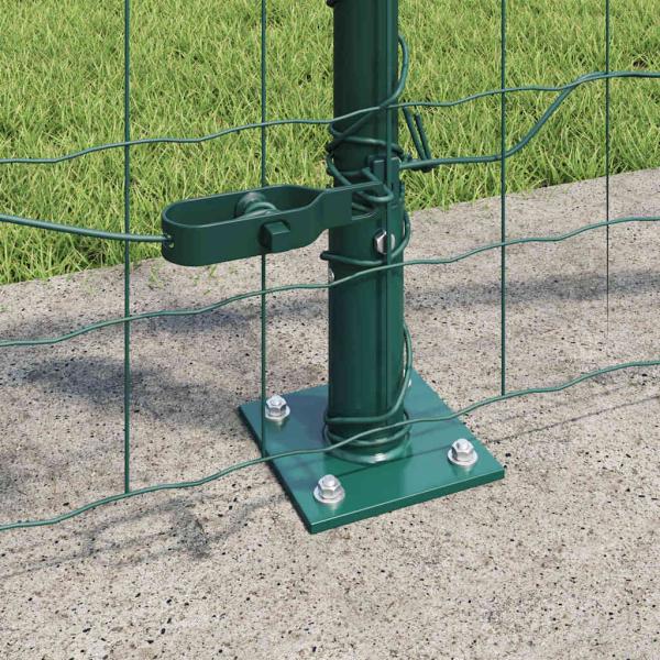 Euro Zaun Set von 2 Grün Pulverbeschichteter Stahl 25 x 1,0 m