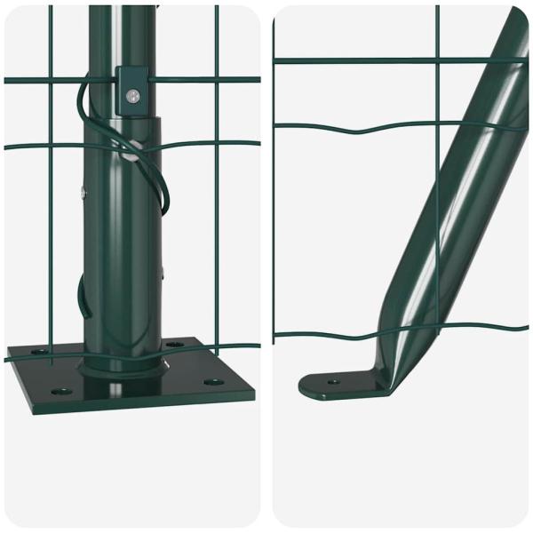 Euro Zaun Set von 2 Grün Pulverbeschichteter Stahl 25 x 1,0 m