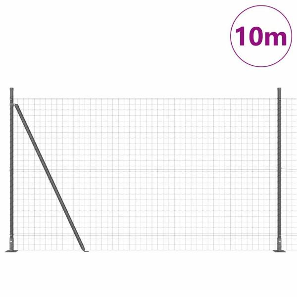 Euro Zaun mit 7 Flanschpfosten 1,4x10 m verzinkter Stahl