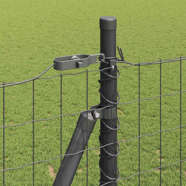 Euro Zaun mit 7 Flanschpfosten 1,4x10 m verzinkter Stahl