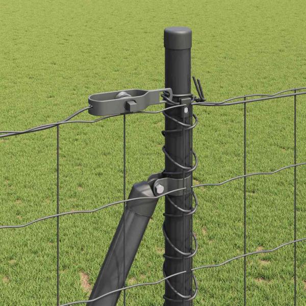 Euro Zaun mit 7 Flanschpfosten 1,4x10 m verzinkter Stahl