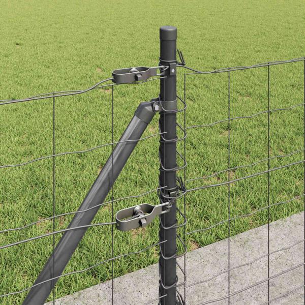 Euro Zaun mit 7 Flanschpfosten 0.4x10 m verzinkter Stahl