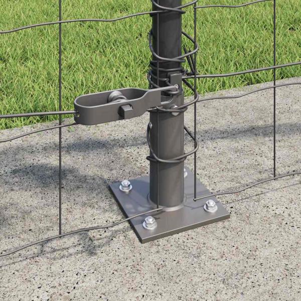 Eurozaun Set aus 2 Grau Metall 10 x 1 m Langlebig Zaun
