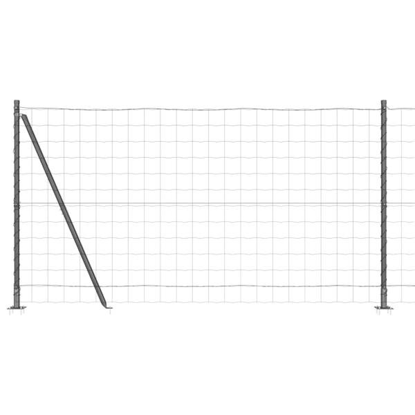Euro-Zaun mit 7 Flanschartigen Pfosten 1,2x10 m verzinkter Stahl
