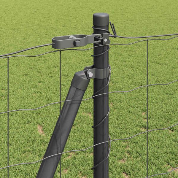 Euro-Zaun mit 7 Flanschartigen Pfosten 1,2x10 m verzinkter Stahl