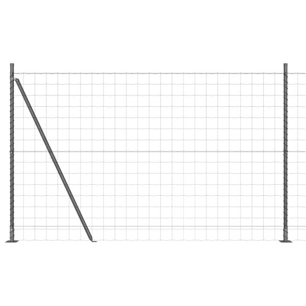 Euro Zaun mit 7 Flanschpfosten 1,6x10 m Verzinkter Stahl