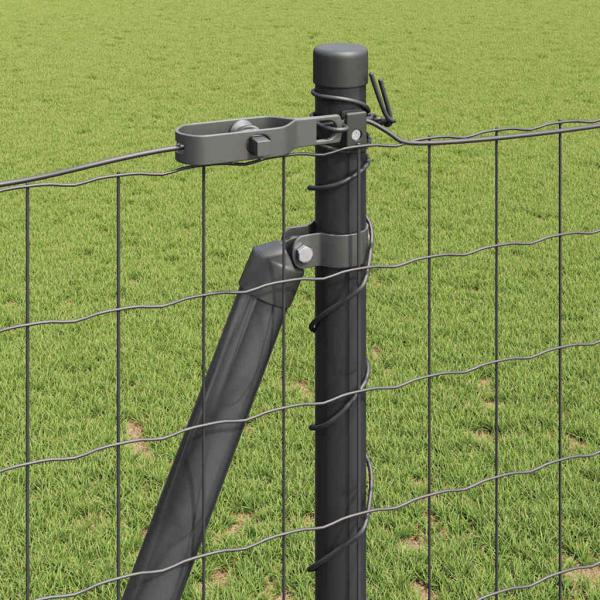 Euro-Zaun mit 13 Flanschpfosten 1,2x25 m verzinkter Stahl