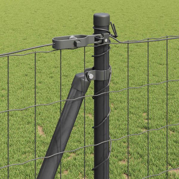 Euro Zaun mit 13 Flanschpfosten 1,2x25 m verzinkter Stahl