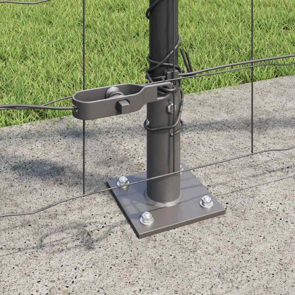 Euro Zaun mit 13 Flanschaposts 1.2x25 m Verzinkter Stahl