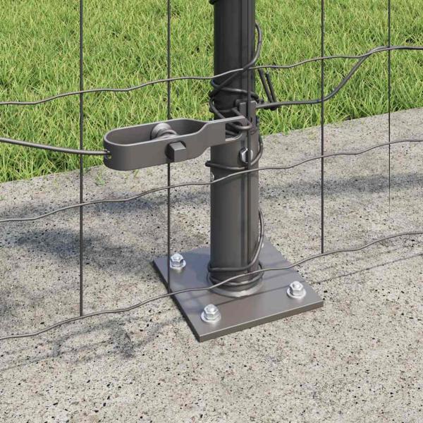 Eurozaun mit 7 Flansch-Posten 0,8x10 m verzinkter Stahl