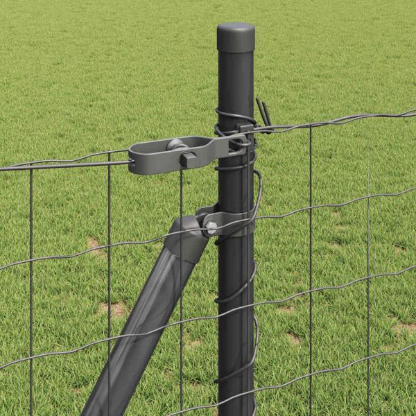 Eurozaun mit 7 Flansch-Posten 0,8x10 m verzinkter Stahl