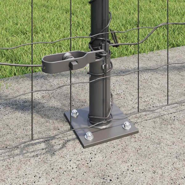 Euro Zaun mit 7 Flanschpfosten 1,5x10 m galvanisierter Stahl