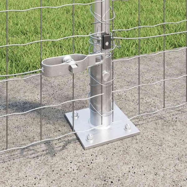 Euro-Zaun mit 7 Flanschen 1,4x10 m Verzinkter Stahl