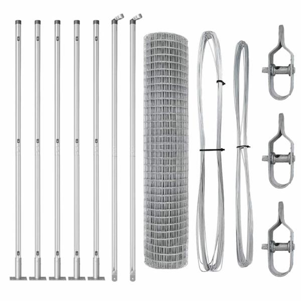 Euro Zaun mit 7 Flanschen 1,5x10 m Verzinkter Stahl