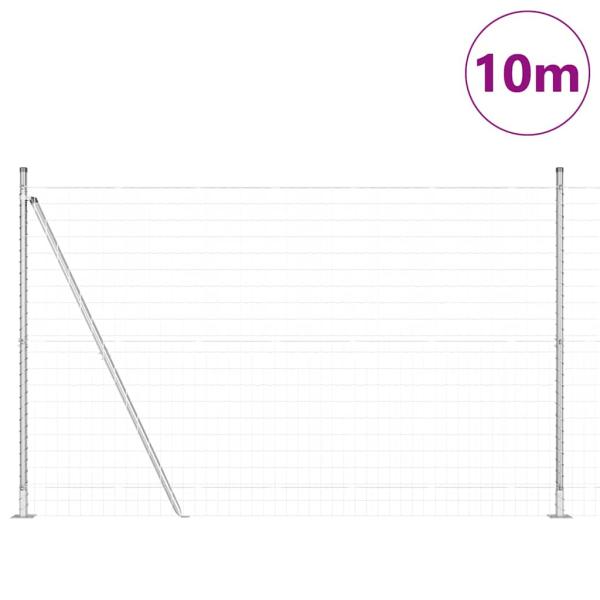 Euro Zaun mit 7 Flanschpfosten 1,5x10 m Verzinkter Stahl