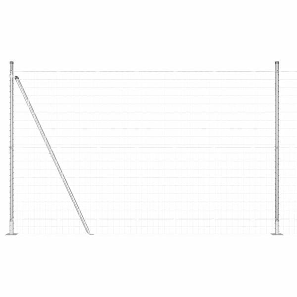 Euro Zaun mit 7 Flanschpfosten 1,5x10 m Verzinkter Stahl