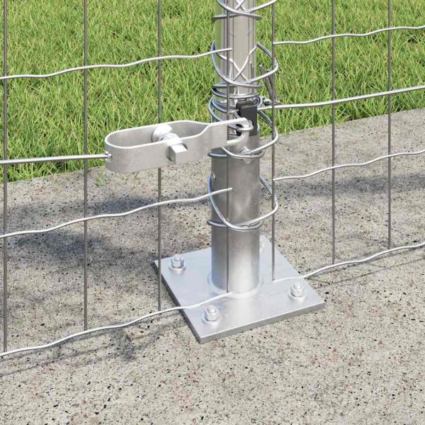 Euro-Zaun mit Betonsockel 10 x 1 m Verzinkter Stahl Silber Netz