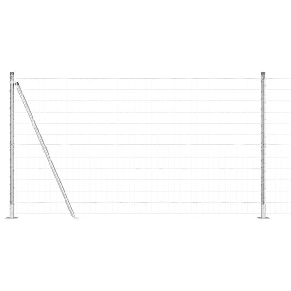 Eurozaun mit 7 Flanschpfosten 1.2x10 m Verzinkter Stahl