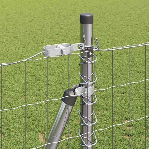 Euro Zaun mit 7 Flanschen Pfosten 1,6x10 m Verzinkter Stahl