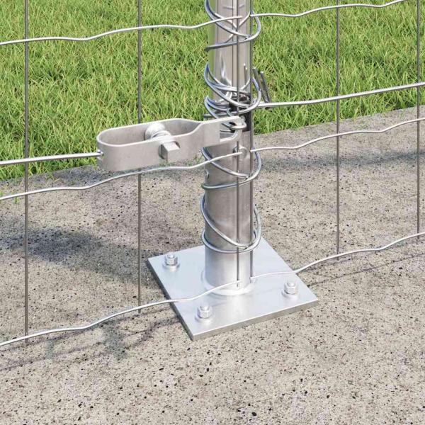 Euro-Zaun mit 7 Flanschteilen 1,5x10 m Verzinkter Stahl