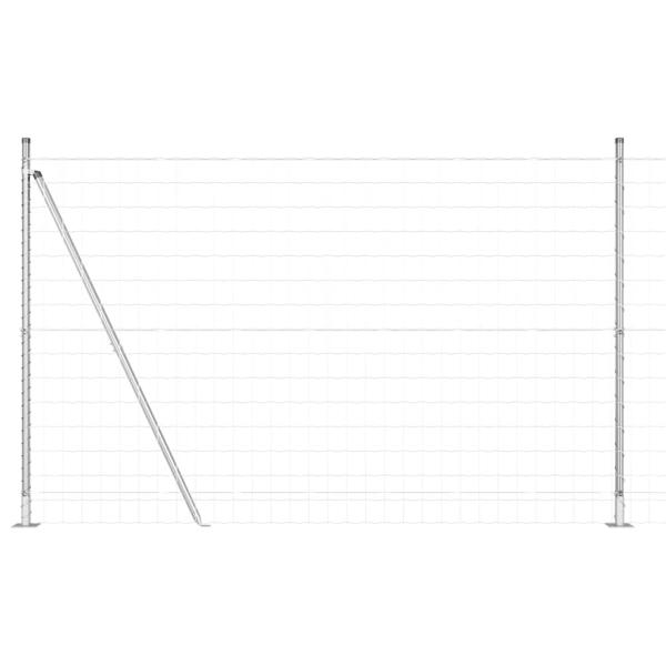 Euro Zaun mit 7 Flanschpfosten 1,6 x 10 m galvanisierter Stahl