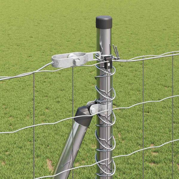 Euro Zaun mit 7 Flanschpfosten 1,6 x 10 m galvanisierter Stahl