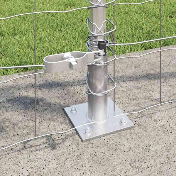 Eurozaun mit 7 Flanschpfosten 1x10 m verzinkter Stahl