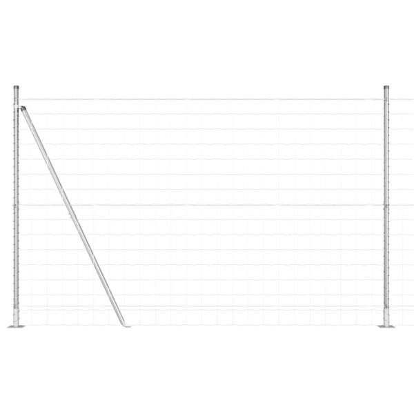 Euro-Zaun mit 7 Flanschpfosten 1,5x10 m Verzinkter Stahl