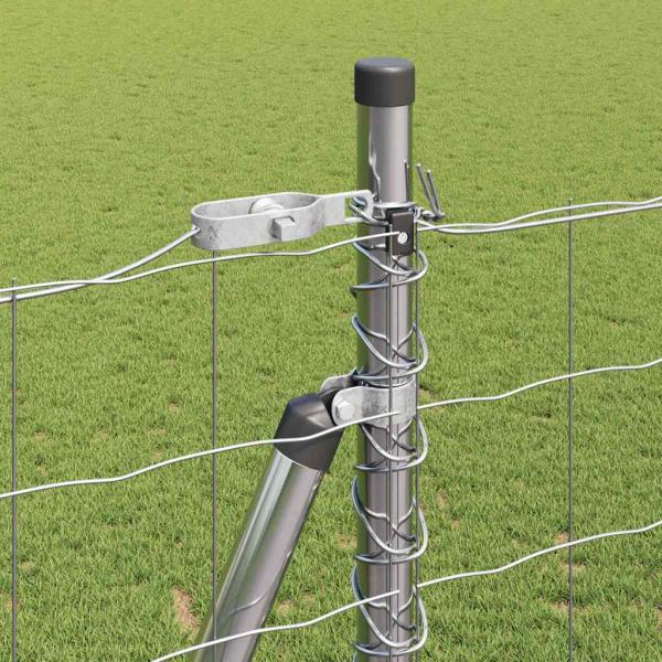 Euro Zaun mit 7 Flanschpfosten 1,6x10 m verzinkter Stahl