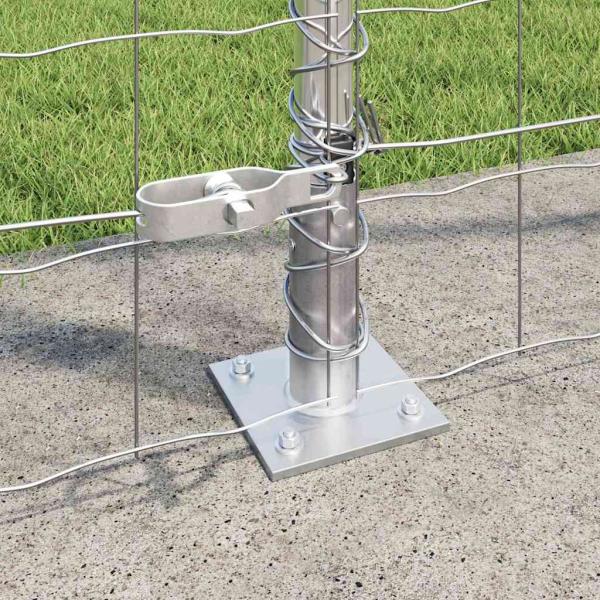Euro Zaun mit 7 Flanschpfosten 1,6x10 m verzinkter Stahl