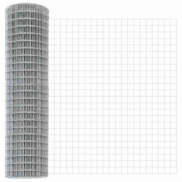 Euro Zaun mit 13 Flanschpfosten 0.8x25 m verzinkter Stahl