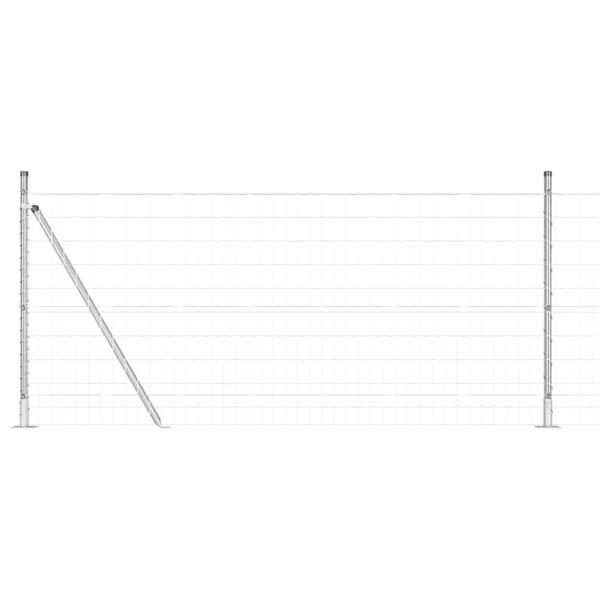Eurozaun mit 13 Flanschen und Pfosten 0,8 x 25 m Galvanisierter Stahl