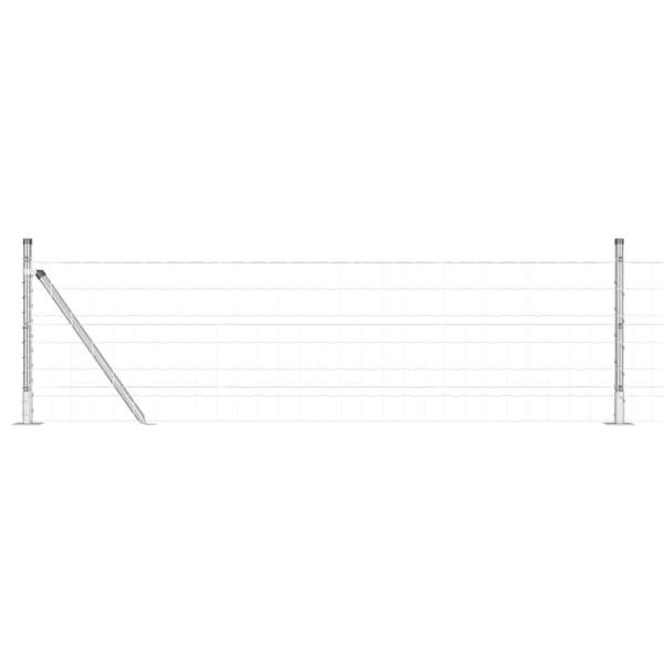 Euro Zaun mit 13 Flanschpfosten 0.4x50 m verzinktem Stahl