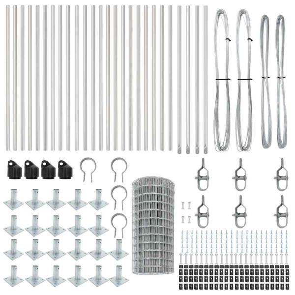 Euro Zaun mit 13 Flanschen 0,4 x 50 m Verzinkter Stahl
