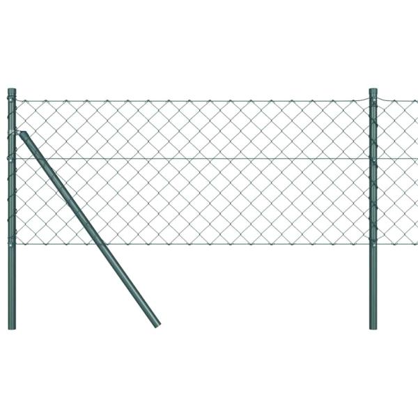 Drahtzaun mit 7 Pfosten 0.6x10 m verzinkter Stahl grün