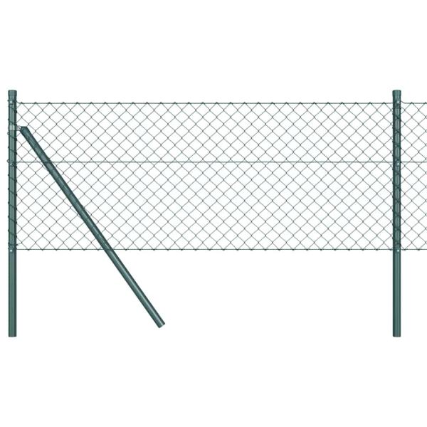 Drahtzaun mit 13 Pfosten 0,8x25 m verzinkter Stahl Grün