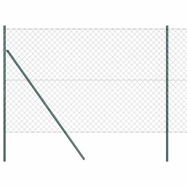 Kettengliedzaun Set von 2 Grün Galvanisierter Stahl 1,5 x 25 m