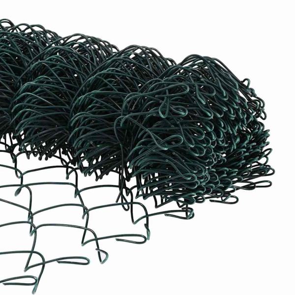 Kettengliedzaun Set von 2 Grün Galvanisierter Stahl 1,5 x 25 m