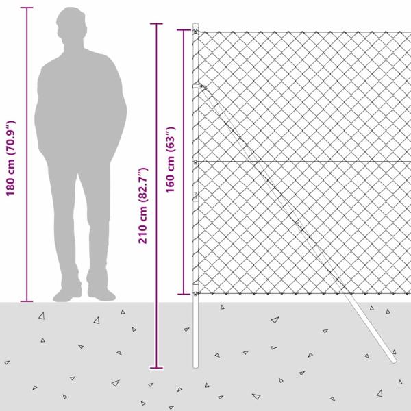 Drahtzaun mit 13 Pfosten 1,6x25 m verzinkter Stahl grün