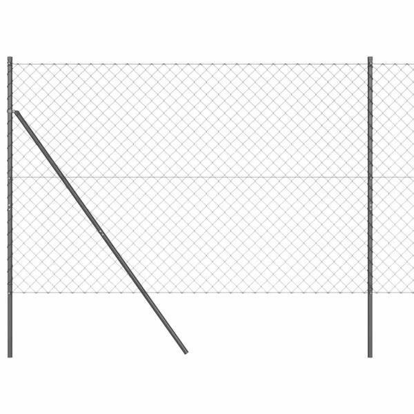 Kettenzaun Set aus 2 Grau Stahl 25 x 1,5 m Langlebig