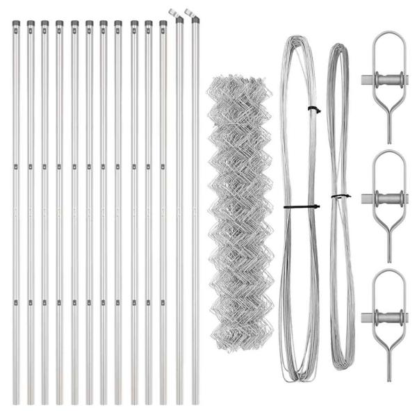 Kettengliedzaun Set aus 2 Galvanisierter Stahl 25 x 1 m Langlebig