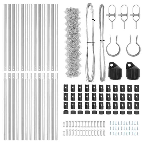 Kettengliedzaun Set aus 2 Galvanisierter Stahl 25 x 1 m Langlebig