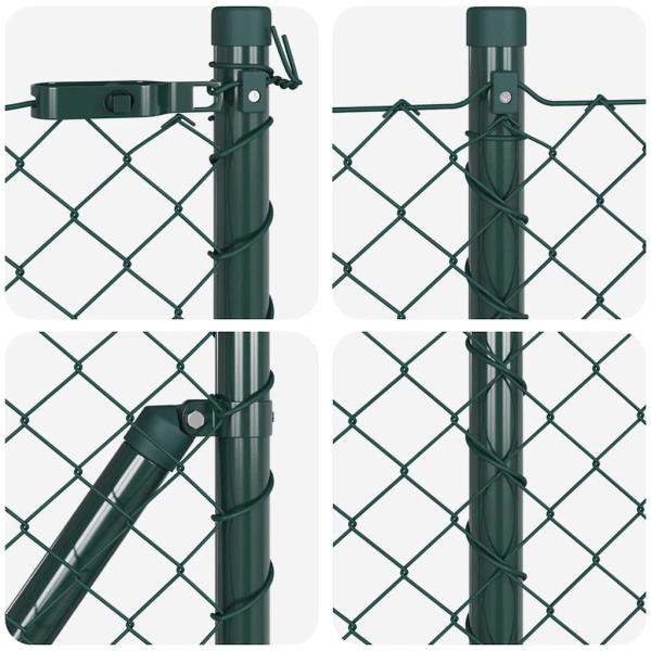 Stahlgitterzaun mit 7 Spike-Pfosten 0.4x10 m verzinkter Stahl