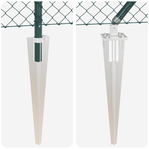 Stahlgitterzaun mit 7 Spike-Pfosten 0.4x10 m verzinkter Stahl