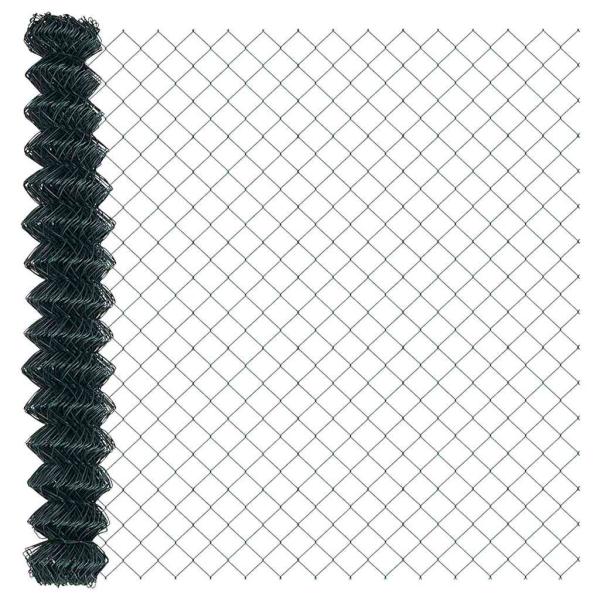 Maschendrahtzaun mit 7 Spike-Posten 1,5 x 10 m Verzinkter Stahl