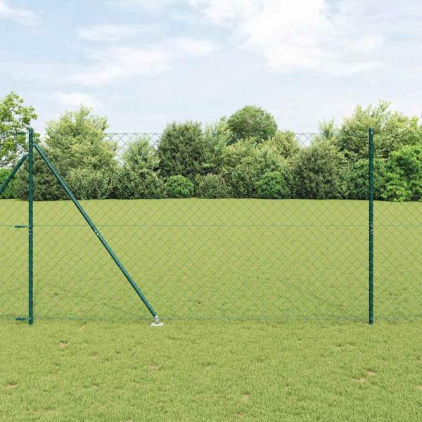 ARDEBO.de - Kettenzaun mit 7 Spike-Posts 1,6x10 m Verzinkter Stahl