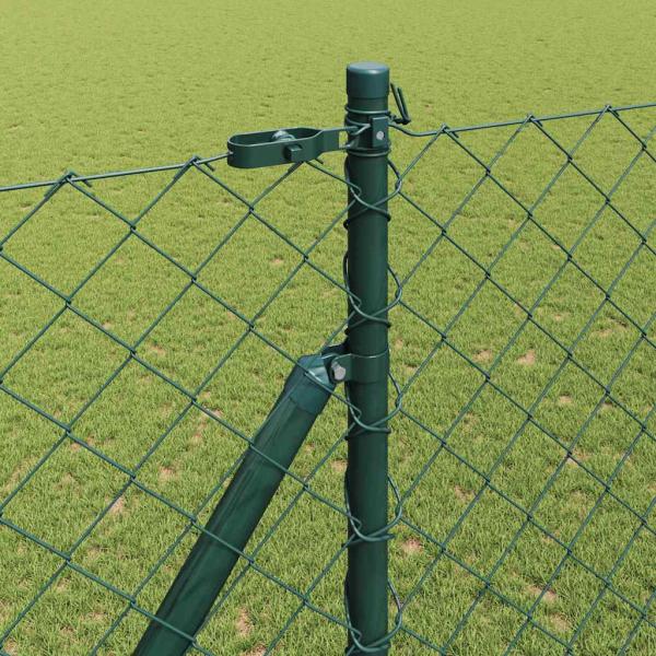 Kettenzaun mit 7 Spike-Posts 1,6x10 m Verzinkter Stahl