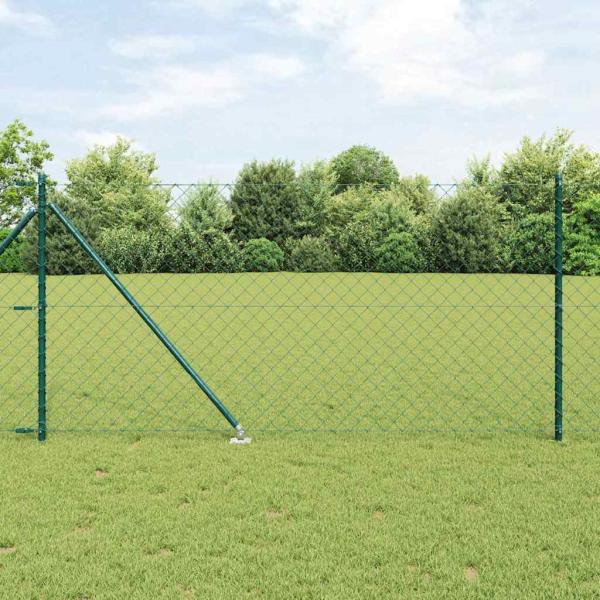 ARDEBO.de - Kettenzaun mit 13 Spike-Posts 1x25 m Galvanisierter Stahl